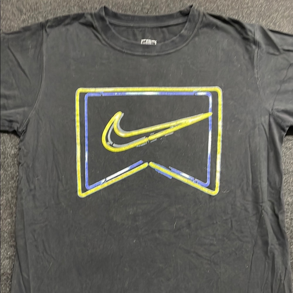 Nike Black T-Shirt with Yellow Logo